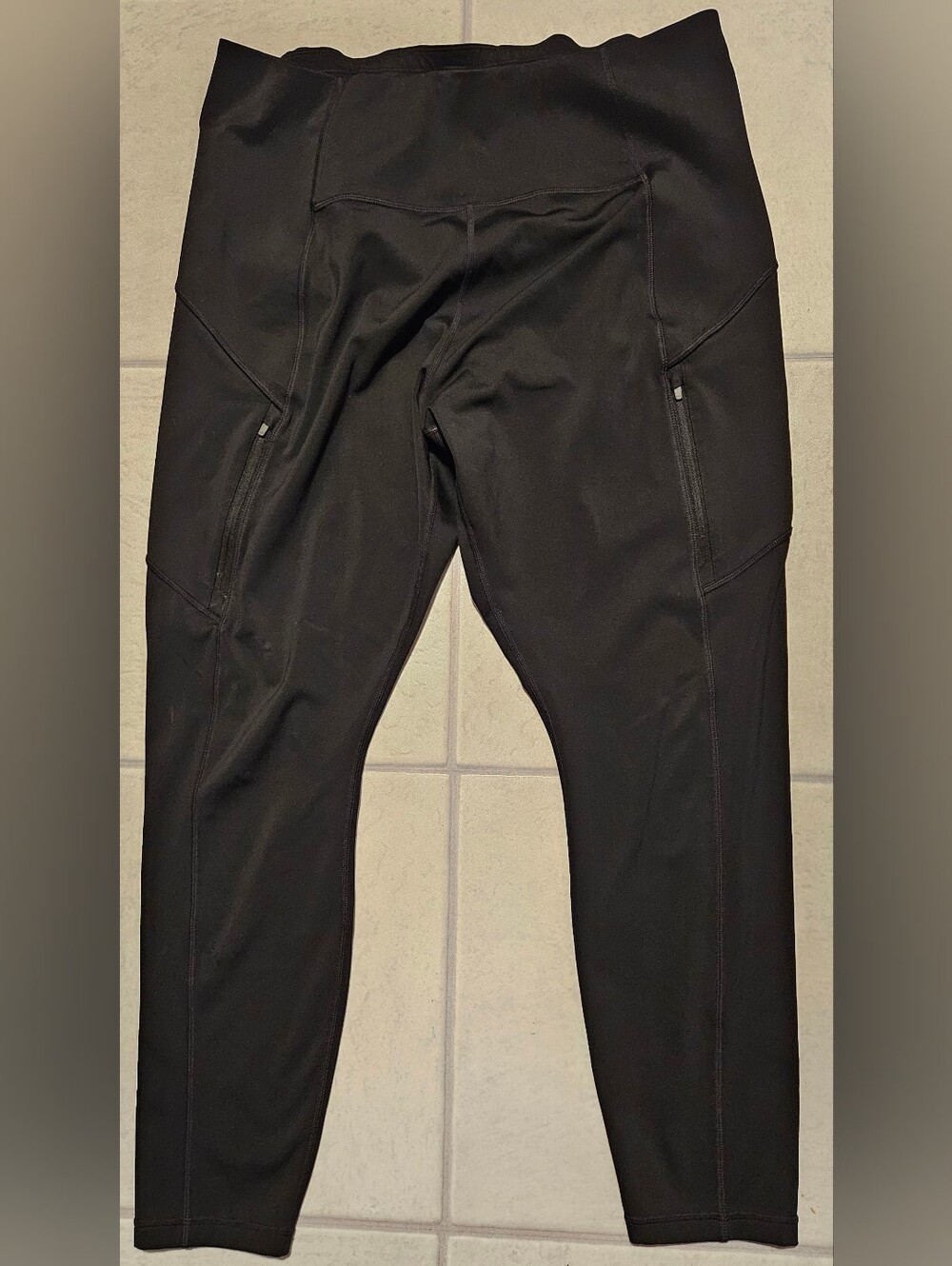 Athleta Black Performance Leggings with Zip Pockets